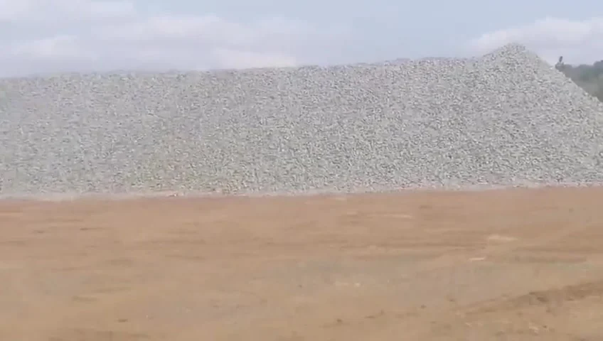 Finished aggregate stockpile ready for dispatch
